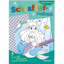 Schraffur-Malbuch. Meerjungfrauen