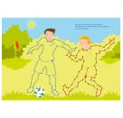 Total bunt von Punkt zu Punkt. Fußball. Von 1 bis 100