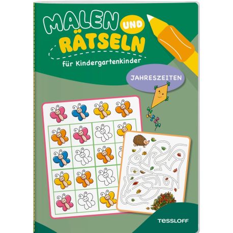 Malen und Rätseln für Kindergartenkinder. Jahreszeiten