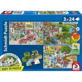 Schmidt Spiele Kinderpuzzle 3x24Teile Feuerwehr