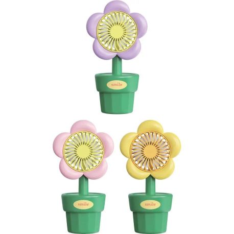 Blumenhandventilator, 3-fach sortiert, mit USB