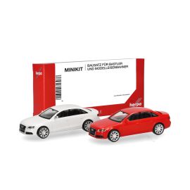 herpa - MiniKit Audi A4 Limousine, weiß/rot