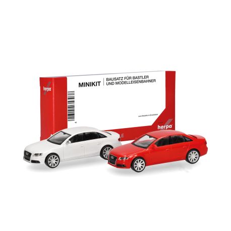 herpa - MiniKit Audi A4 Limousine, weiß/rot