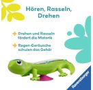 Ravensburger 4870 Play+ Regenmacher: Gecko, Musikinstrument, Mini-Rassel, Saugnapf-Spielzeug, Badespielzeug, Baby-Spie