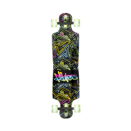 NoRules Longboard Compact ABEC 7 Neon, mit Leuchtrollen
