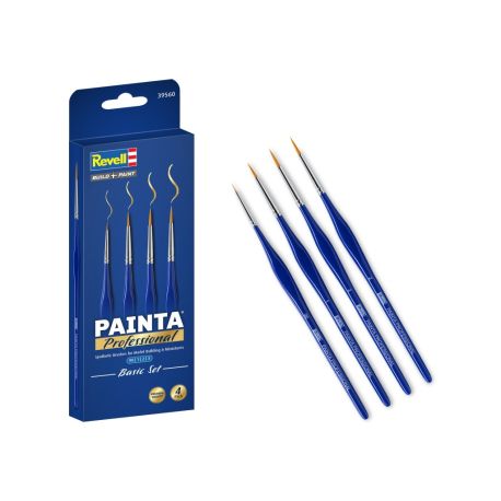 Painta Professional Brushes: Basic Set, Revell Synthetische Pinsel, Größe 00, 1, 2, 3