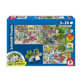 Schmidt Spiele Kinderpuzzle 3x24Teile Feuerwehr