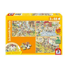 Schmidt Spiele Kinderpuzzle 3x48Teile Spaß im Zoo
