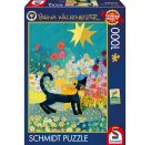 Schmidt Spiele Puzzle 1000 Teile R.Wachtmeister, Katze im Blütenmeer