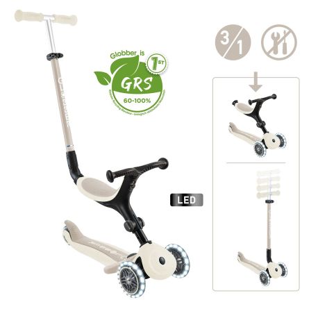 GLOBBER GO-UP ACTIVE LIGHTS ECO kokos weiß, mit Leuchtrollen