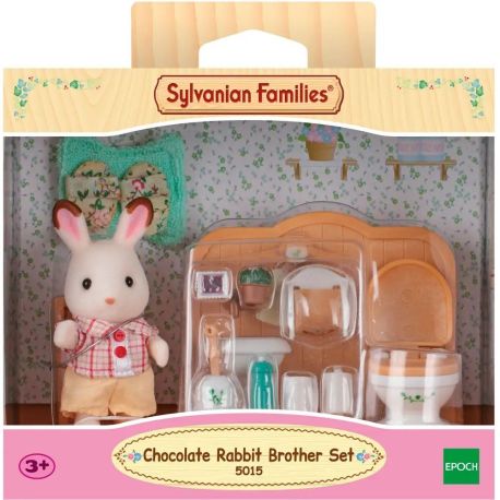 EPOCH Sylvanian Families 5015 Schokoladenhasen Bruder mit Waschraum