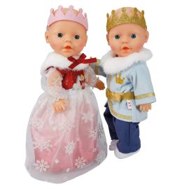 Puppenkleid ''Winterprinzessin Lumi'' mit Krone und Plüsch-Cape, Gr. 35-45 cm