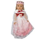 Puppenkleid ''Winterprinzessin Lumi'' mit Krone und Plüsch-Cape, Gr. 35-45 cm