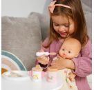 Puppen-Fütterset ''Freche Früchtchen'' aus Holz mit Teller, Löffelchen, Schnabeltasse und Breiglas,