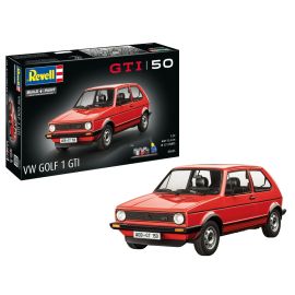 Geschenkset 50 Jahre VW Golf 1 GTi, Revell Modellbausatz mit Basiszubehör