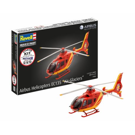 Starter Kit Airbus Helicopters EC135 Air-Glaciers, Revell Modellbausatz mit Basiszubehör
