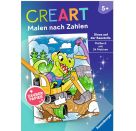 Ravensburger CreArt Malen nach Zahlen ab 5: Dinos auf der Baustelle, Malbuch, 24 Motive, Zauberpapier