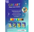 Ravensburger CreArt Malen nach Zahlen ab 5: Dinos auf der Baustelle, Malbuch, 24 Motive, Zauberpapier