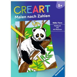 Ravensburger CreArt Malen nach Zahlen ab 5: Süße Tiere, Malbuch, 48 Motive