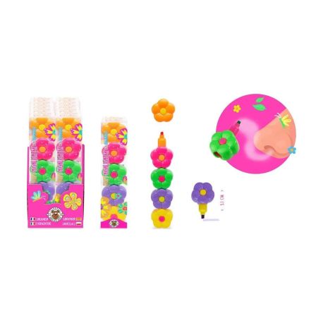 GF-6 Duft-Highlighter Zieh-   Steck Diese 4 steckbaren Duft-Highlighter in den Schreibfarben gelb, lila, grün und pink