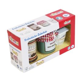 SpielMaus Küche Frühstück Zubehör aus Holz, 3 Stück