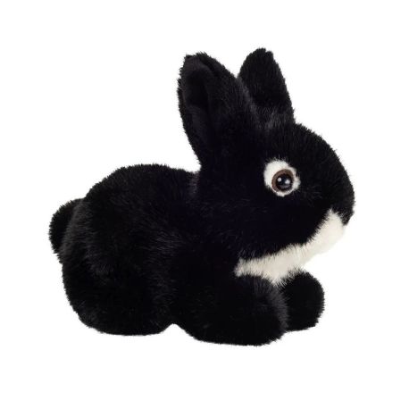 Teddy Hermann Hase sitzend schwarz 17 cm
