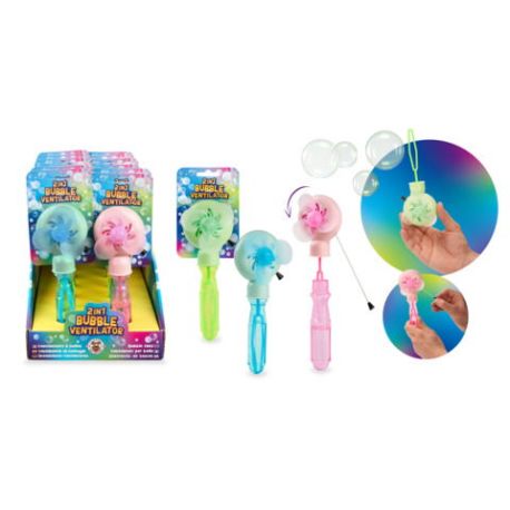 Seifenblasen-Ventilator 2in1 30ml, 3-fach sortiert Doppelter Spaß in einem! Der Seifenblasen-Ventila