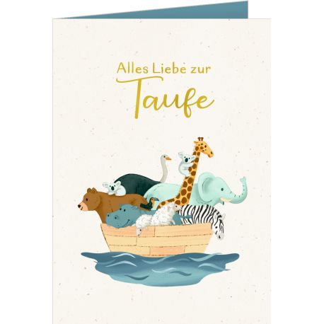 Pop-up-Grußkarte – Alles Liebe zur Taufe - Arche Noah