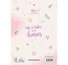 Grußkarte mit Wegbegleiter-Pin – Du bist 1. Klasse! / Hurra, du bist ein Schulkind! - (Pferdefreunde