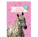 Grußkarte mit Wegbegleiter-Pin – Du bist 1. Klasse! / Hurra, du bist ein Schulkind! - (Pferdefreunde