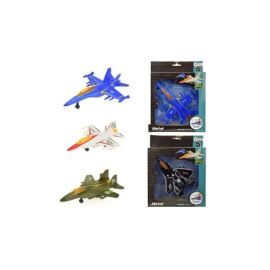 TOITOYS METAL Pull back Flugzeug in Festerkarton, 4-fach sortiert