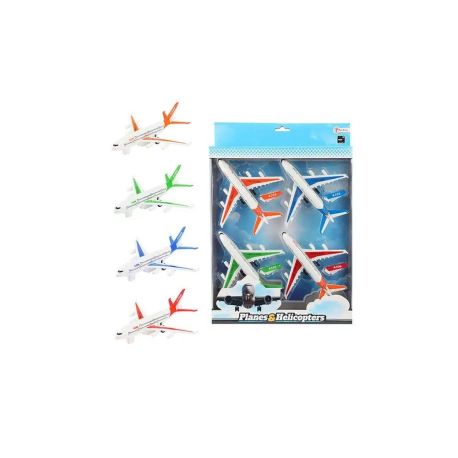 TOITOYS PLANES HELICOPTERS Set Flugzeuge 4St. Rückzug