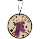 Sticken auf Holzanhängern - Drache / Einhorn