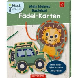 Mein kleines Bastelset: Fädel-Karten - Löwe / Jeep