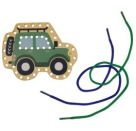 Mein kleines Bastelset: Fädel-Karten - Löwe / Jeep