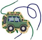 Mein kleines Bastelset: Fädel-Karten - Löwe / Jeep