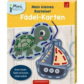 Mein kleines Bastelset: Fädel-Karten - Schildkröte / Boot