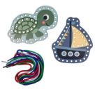 Mein kleines Bastelset: Fädel-Karten - Schildkröte / Boot