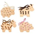 Fädelspiel - Pferd, Kuh, Schwein, Schaf