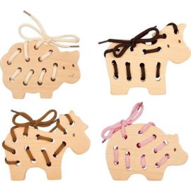 Fädelspiel - Pferd, Kuh, Schwein, Schaf