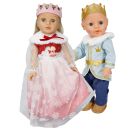 Puppenkleid ''Winterprinzessin Lumi'' mit Krone und Plüsch-Cape, Gr. 28-35 cm