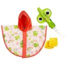 Puppen-Regen-Set Froschi Carlo mit Regenschirm, Regencape und Stiefelchen, Gr. 28-35 cm