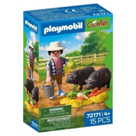 Landwirt mit Hängebauchschwein