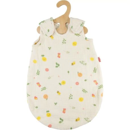 Musselin Puppen-Schlafsack Freche Früchtchen, 100 % Bio-Baumwolle, Gr. 35-45 cm