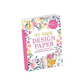 Design Paper Just Flowers A6 mit Blumen-Stickern