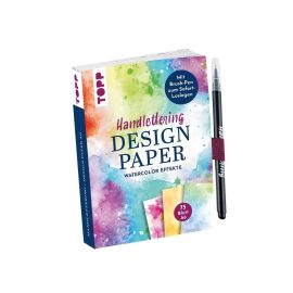 Handlettering Design Paper World of Watercolor A6 mit Brush Pen