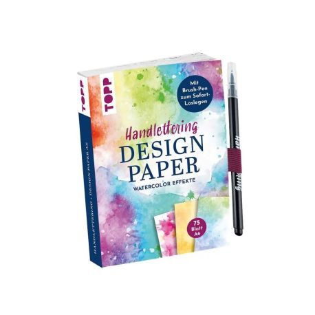 Handlettering Design Paper World of Watercolor A6 mit Brush Pen