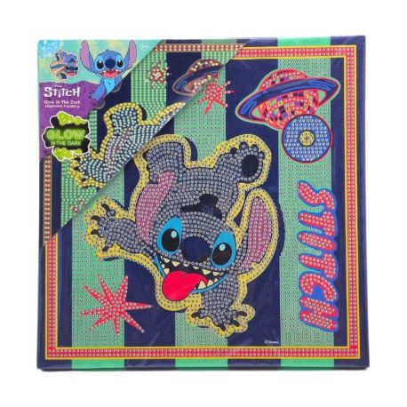 Stitch - Diamantenbild Glow in the Dark mit Rahmen XL