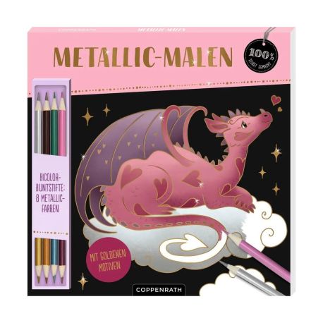 Metallic-Malen Fantasy - Bicolor-Buntstifte: 8 Metallic-Farben