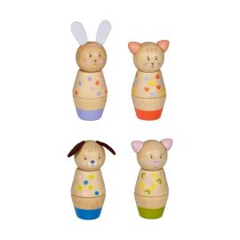 Holz-Schraubklötze - Hase, Hund, Katze, Schwein